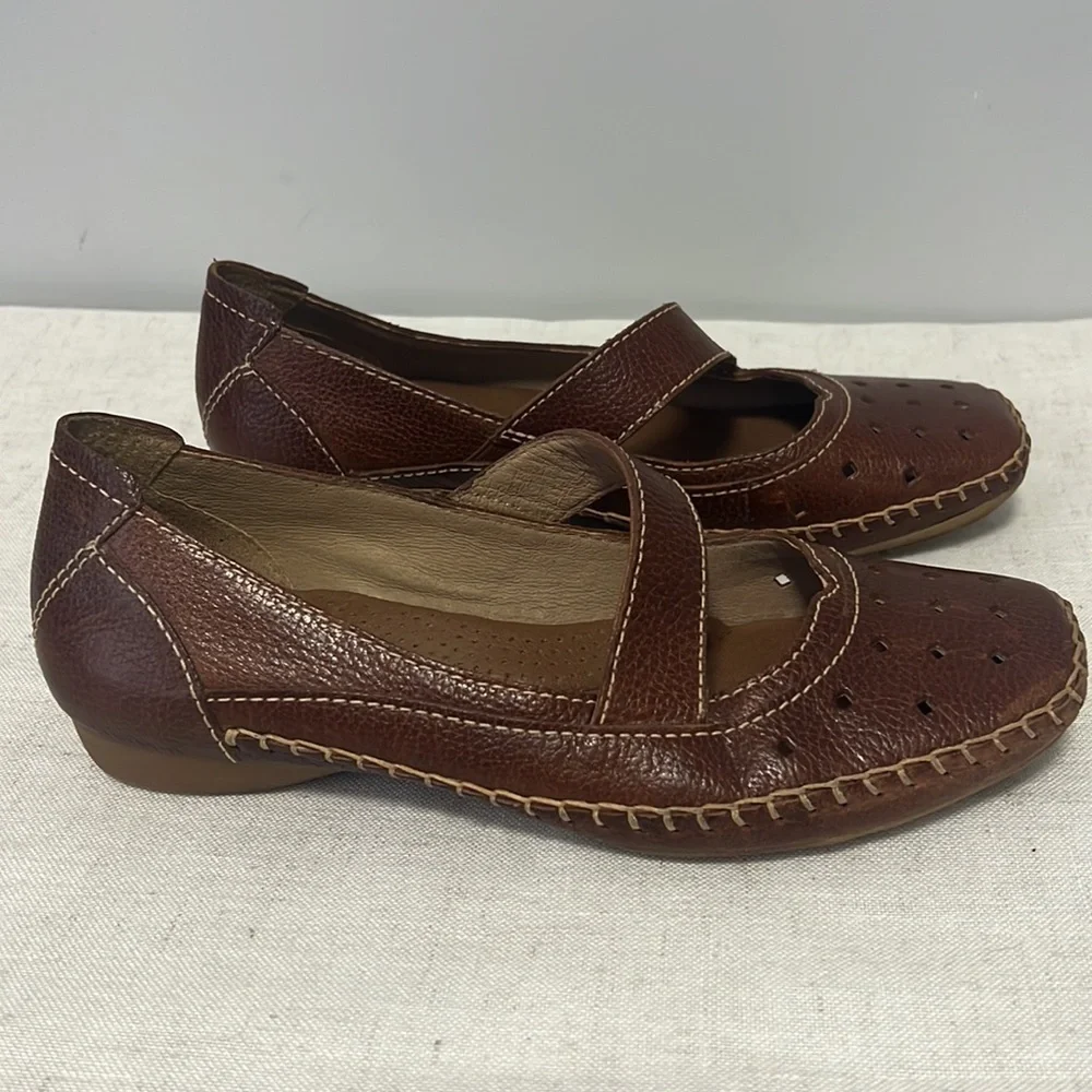 Nurture by Lamaze Mary Janes Womens Leather Comfort Brown Sandals Flats size 6.5 - Picture 5 of 8